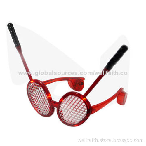 Rock party badminton racket shaped funky glasses